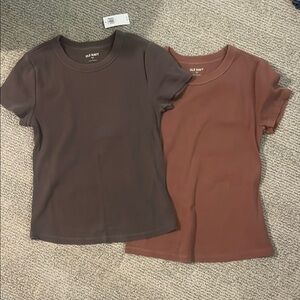 Old Navy Brown and Tan Short Sleeve Tees